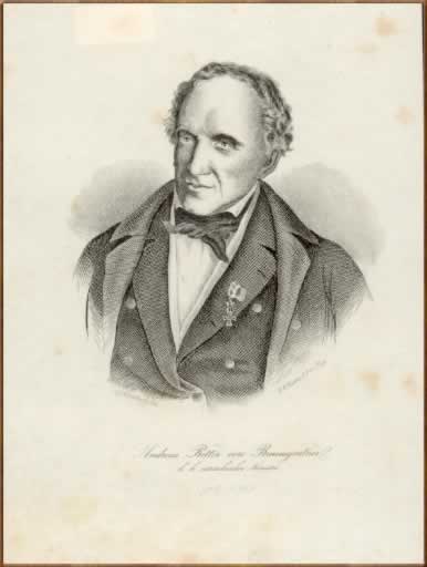 Andreas baron von Baumgartner 1793-1865 politician - Antique Portrait